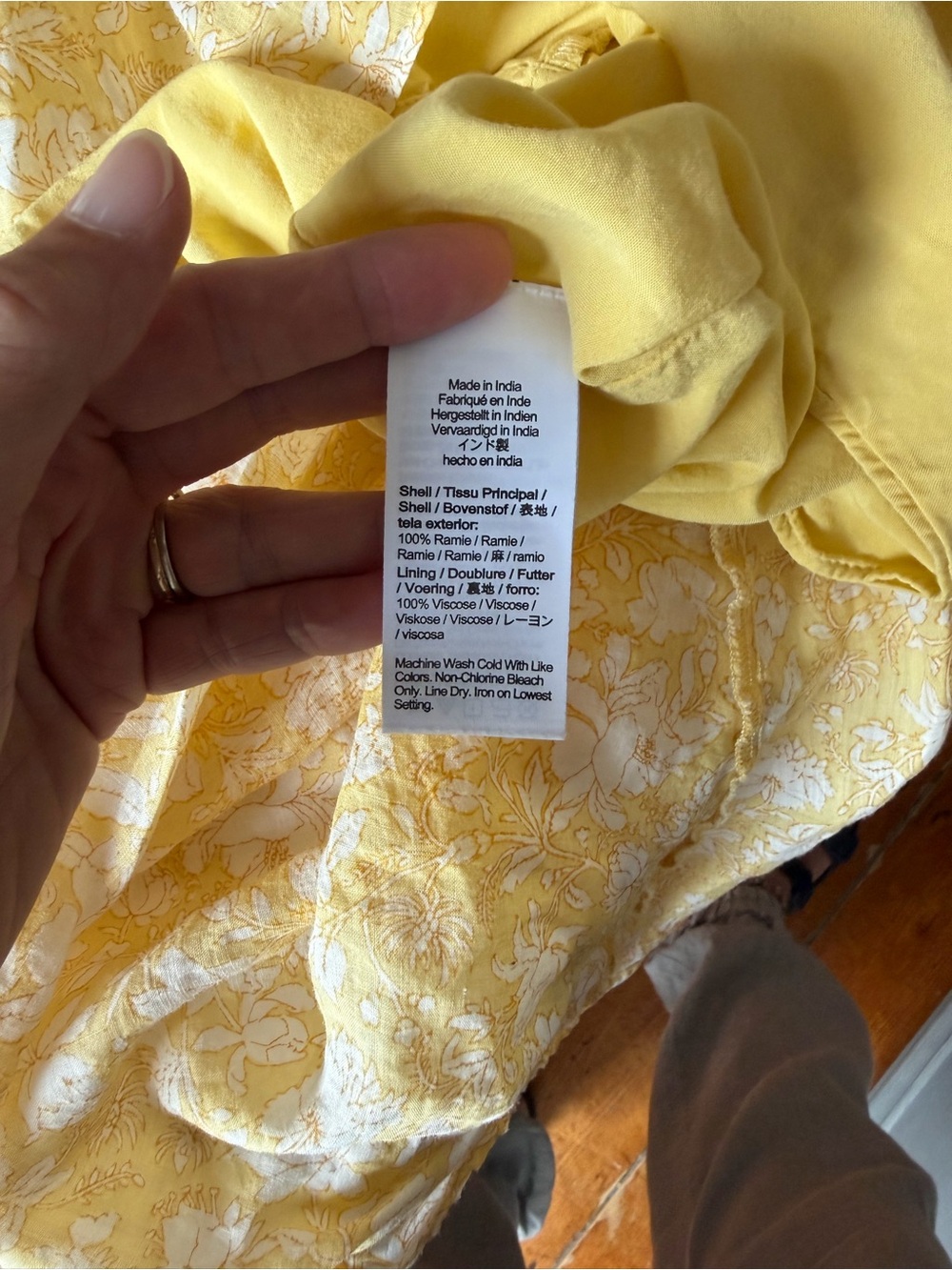 Women’s J Crew Swingy Lined V neck Mini Dress Yellow Floral Hidden Zip Size XL - Picture 7 of 12